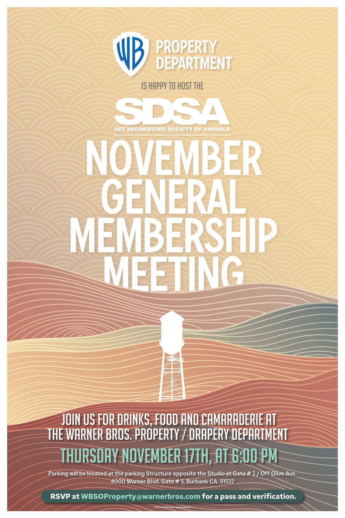 Calendar General Membership Meeting Warner Bros